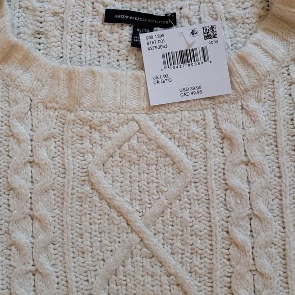 American Eagle Outfitters Cream Cable Knit Sweater - Picture 3 of 6
